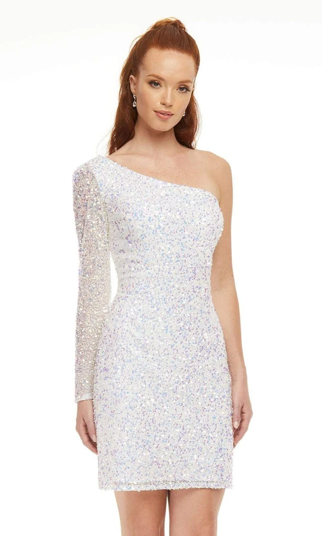 Ashley Lauren - 4457 Full Sequins One Shoulder Fitted Cocktail Dress 5 Ashley Lauren - 4457 Full Sequins One Shoulder Fitted Cocktail Dress