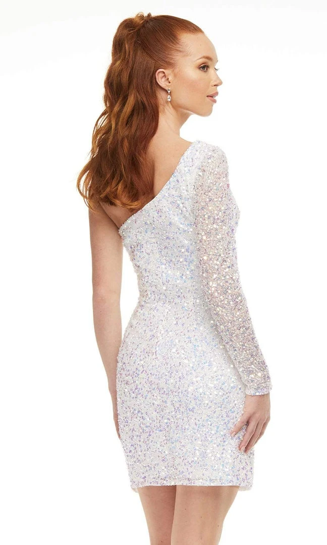 Ashley Lauren - 4457 Full Sequins One Shoulder Fitted Cocktail Dress 4 Ashley Lauren - 4457 Full Sequins One Shoulder Fitted Cocktail Dress