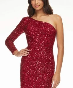 Ashley Lauren - 4457 Full Sequins One Shoulder Fitted Cocktail Dress 26 Ashley Lauren - 4457 Full Sequins One Shoulder Fitted Cocktail Dress