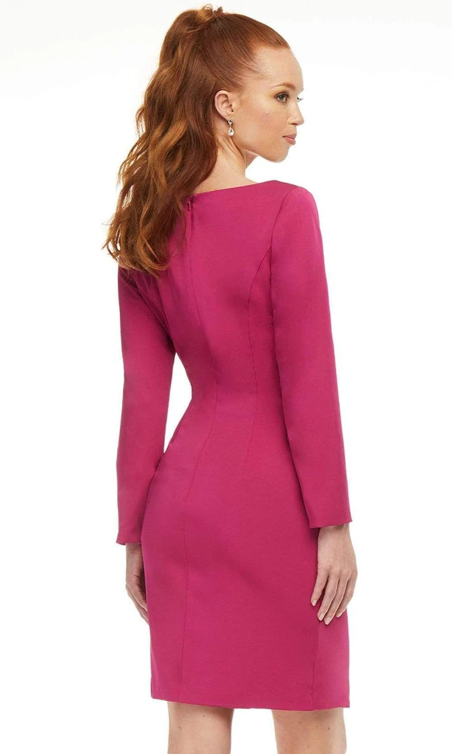 Ashley Lauren - 4458 Bateau Ruched Short Dress 4 Ashley Lauren - 4458 Bateau Ruched Short Dress