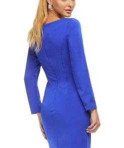 Ashley Lauren - 4458 Bateau Ruched Short Dress 10 Ashley Lauren - 4458 Bateau Ruched Short Dress