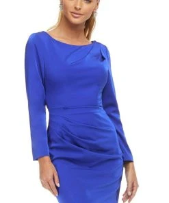 Ashley Lauren - 4458 Bateau Ruched Short Dress 11 Ashley Lauren - 4458 Bateau Ruched Short Dress