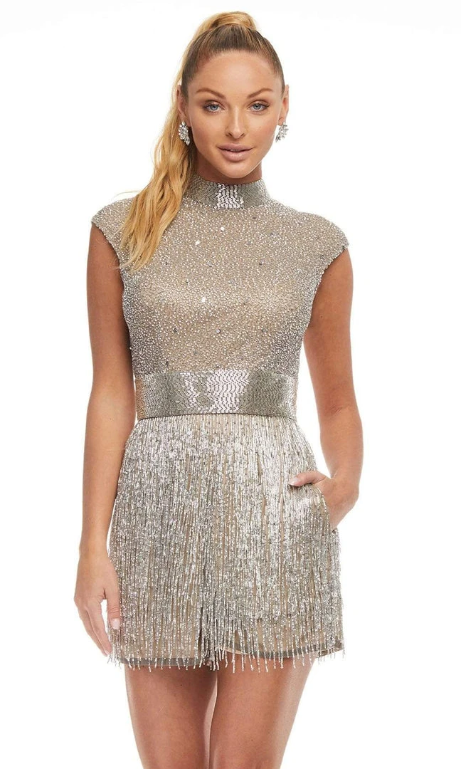 Ashley Lauren - 4460 High Neck Fitted Romper 8 Ashley Lauren - 4460 High Neck Fitted Romper