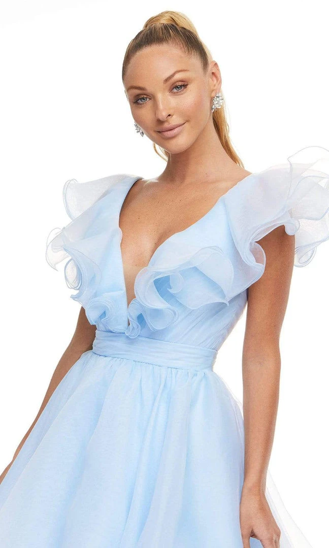 Ashley Lauren - 4464 Ruffled Plunging V-Neck Cocktail Dress 9 Ashley Lauren - 4464 Ruffled Plunging V-Neck Cocktail Dress