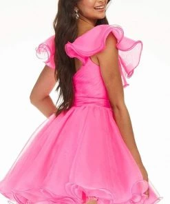 Ashley Lauren - 4464 Ruffled Plunging V-Neck Cocktail Dress 11 Ashley Lauren - 4464 Ruffled Plunging V-Neck Cocktail Dress