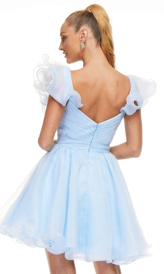 Ashley Lauren - 4464 Ruffled Plunging V-Neck Cocktail Dress 8 Ashley Lauren - 4464 Ruffled Plunging V-Neck Cocktail Dress