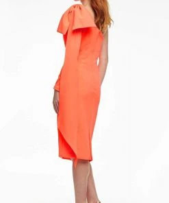 Ashley Lauren - 4480 Bow Tie Single Shoulder Midi Dress