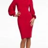 Ashley Lauren - 4487 Long Bishop Sleeve Sheath Dress