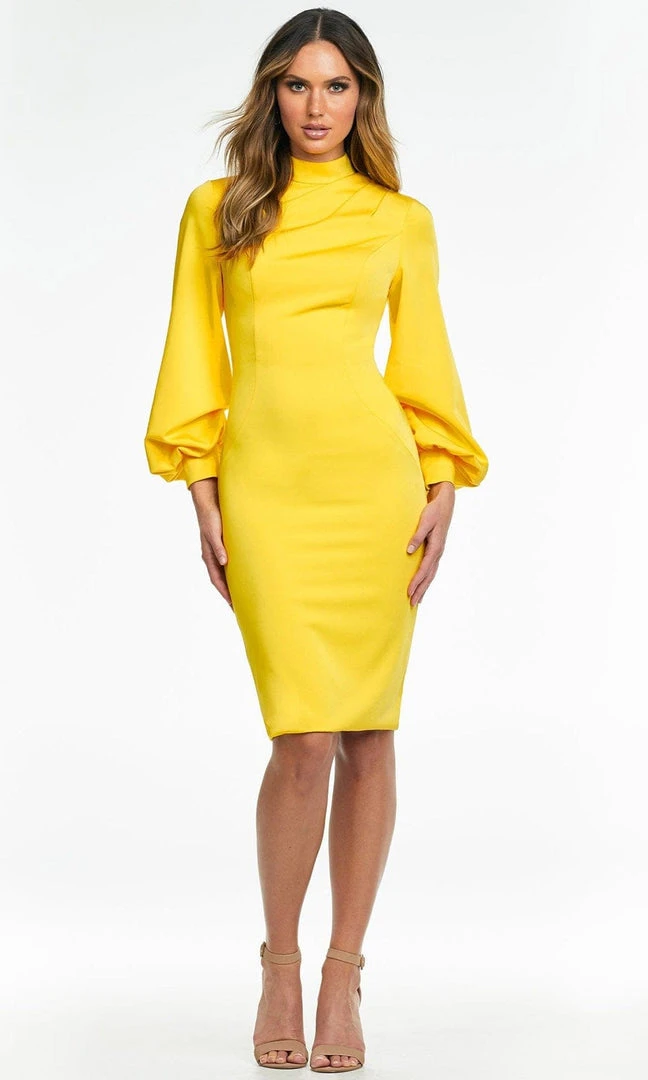 Ashley Lauren - 4487 Long Bishop Sleeve Sheath Dress 9 Ashley Lauren - 4487 Long Bishop Sleeve Sheath Dress