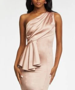 Ashley Lauren - 4495 Asymmetric Peplum Short Dress