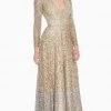 Ashley Lauren - Ombre Sequined V-neck A-line Dress 1456 1 Ashley Lauren - Ombre Sequined V-neck A-line Dress 1456