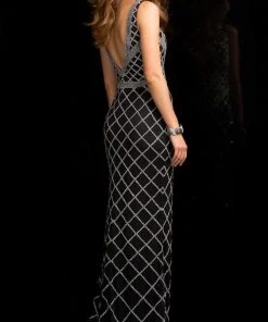 SCALA BG Haute - 48715 Embellished Bateau Sheath Dress