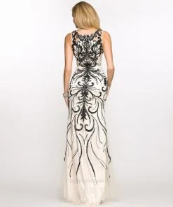 SCALA BG Haute - G3307 Dress In Ivory And Black