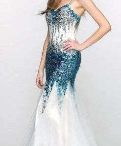 SCALA BG Haute - G3308 Dress In White And Turquiose