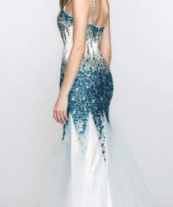 SCALA BG Haute - G3308 Dress In White And Turquiose