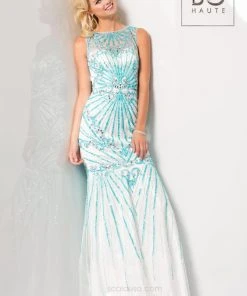SCALA BG Haute - G3311 Dress In White And Aqua