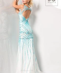 SCALA BG Haute - G3311 Dress In White And Aqua