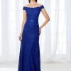 Cameron Blake By Mon Cheri Cameron Blake - 118670 Off-the-Shoulder Scalloped Lace Evening Gown