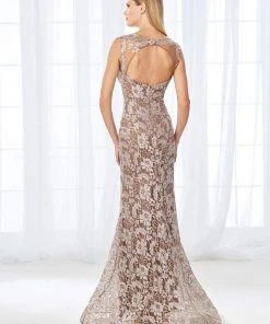 Cameron Blake By Mon Cheri Cameron Blake - 118671 Illusion Lace Bateau Evening Dress