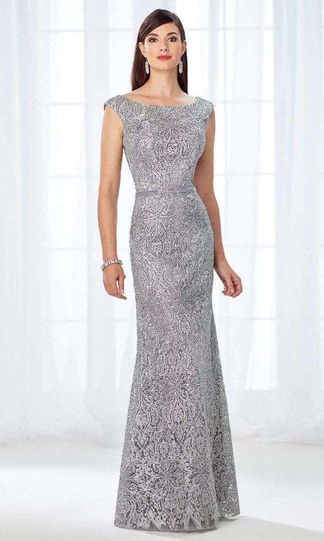 Cameron Blake By Mon Cheri Cameron Blake - 118687 Bateau Neck Lace Fitted Gown 3 Cameron Blake By Mon Cheri Cameron Blake - 118687 Bateau Neck Lace Fitted Gown