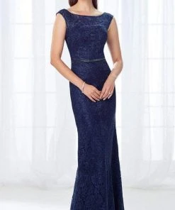 Cameron Blake By Mon Cheri Cameron Blake - 118687 Bateau Neck Lace Fitted Gown 7 Cameron Blake By Mon Cheri Cameron Blake - 118687 Bateau Neck Lace Fitted Gown