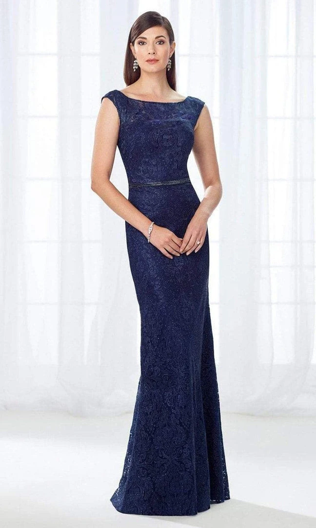 Cameron Blake By Mon Cheri Cameron Blake - 118687 Bateau Neck Lace Fitted Gown 5 Cameron Blake By Mon Cheri Cameron Blake - 118687 Bateau Neck Lace Fitted Gown