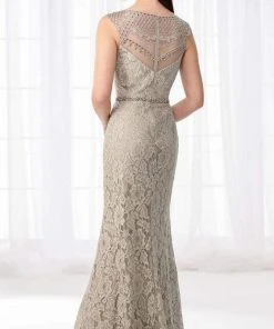 Cameron Blake By Mon Cheri Cameron Blake - 218606 Illusion Beaded Neckline Trumpet Gown 6 Cameron Blake By Mon Cheri Cameron Blake - 218606 Illusion Beaded Neckline Trumpet Gown