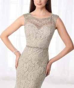 Cameron Blake By Mon Cheri Cameron Blake - 218606 Illusion Beaded Neckline Trumpet Gown 7 Cameron Blake By Mon Cheri Cameron Blake - 218606 Illusion Beaded Neckline Trumpet Gown