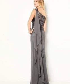 Cameron Blake By Mon Cheri - 219687 Floral Appliqued Asymmetrical Sheath Dress 10 Cameron Blake By Mon Cheri - 219687 Floral Appliqued Asymmetrical Sheath Dress