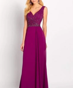 Cameron Blake By Mon Cheri - 119641 Asymmetrical Beaded Chiffon Gown