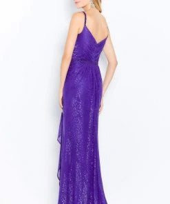 Cameron Blake By Mon Cheri - 120607 Ruched V-Neck Sheath Evening Gown 17 Cameron Blake By Mon Cheri - 120607 Ruched V-Neck Sheath Evening Gown