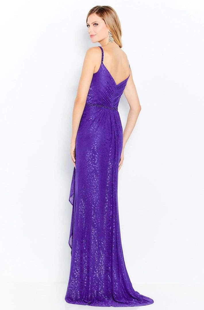 Cameron Blake By Mon Cheri - 120607 Ruched V-Neck Sheath Evening Gown 8 Cameron Blake By Mon Cheri - 120607 Ruched V-Neck Sheath Evening Gown