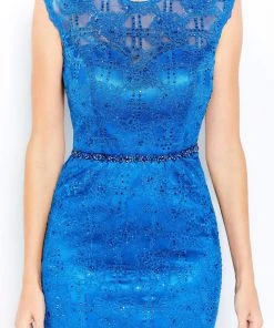 Cameron Blake By Mon Cheri - 120610 Stone Embellished Column Dress
