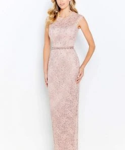 Cameron Blake By Mon Cheri - 120610 Stone Embellished Column Dress