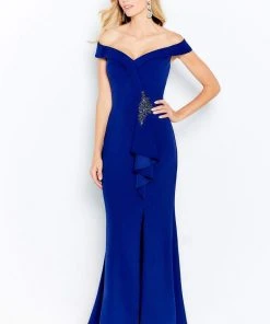 Cameron Blake By Mon Cheri - 120614 Beaded Off-Shoulder Sheath Dress 10 Cameron Blake By Mon Cheri - 120614 Beaded Off-Shoulder Sheath Dress