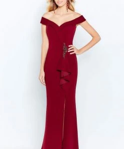 Cameron Blake By Mon Cheri - 120614W Off-Shoulder Column Dress 12 Cameron Blake By Mon Cheri - 120614W Off-Shoulder Column Dress