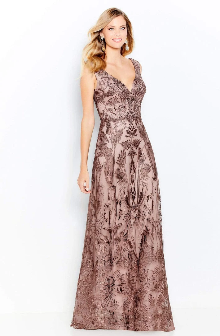 Cameron Blake By Mon Cheri - 120616 Lace Embroidered V-Neck Dress 3 Cameron Blake By Mon Cheri - 120616 Lace Embroidered V-Neck Dress