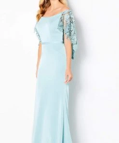 Cameron Blake By Mon Cheri - 220632 Draped Cape Off Shoulder Dress 9 Cameron Blake By Mon Cheri - 220632 Draped Cape Off Shoulder Dress