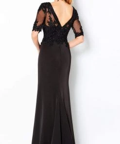 Cameron Blake By Mon Cheri - 220643 Beaded Applique Sheath Dress 6 Cameron Blake By Mon Cheri - 220643 Beaded Applique Sheath Dress