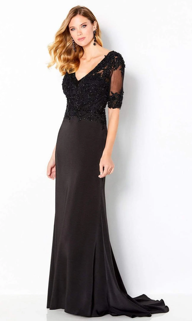 Cameron Blake By Mon Cheri - 220643 Beaded Applique Sheath Dress 3 Cameron Blake By Mon Cheri - 220643 Beaded Applique Sheath Dress