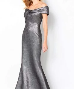 Cameron Blake By Mon Cheri - 220647 Metallic Off Shoulder Dress