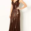 Cameron Blake By Mon Cheri - 220649 Metallic Shirred A-Line Dress