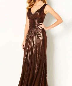 Cameron Blake By Mon Cheri - 220649 Metallic Shirred A-Line Dress