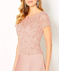 Cameron Blake By Mon Cheri - 220650 Short Sleeve Beaded A-Line Dress 11 Cameron Blake By Mon Cheri - 220650 Short Sleeve Beaded A-Line Dress