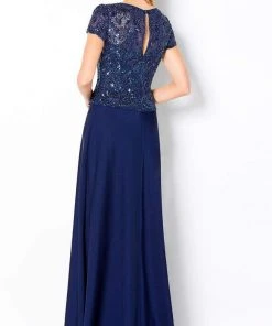 Cameron Blake By Mon Cheri - 220650 Short Sleeve Beaded A-Line Dress 8 Cameron Blake By Mon Cheri - 220650 Short Sleeve Beaded A-Line Dress