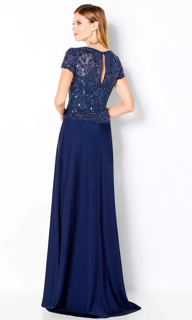 Cameron Blake By Mon Cheri - 220650 Short Sleeve Beaded A-Line Dress 4 Cameron Blake By Mon Cheri - 220650 Short Sleeve Beaded A-Line Dress