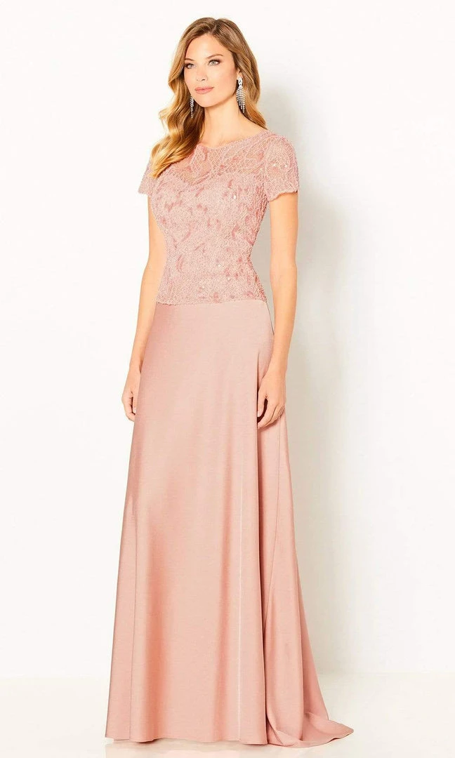 Cameron Blake By Mon Cheri - 220650 Short Sleeve Beaded A-Line Dress 6 Cameron Blake By Mon Cheri - 220650 Short Sleeve Beaded A-Line Dress