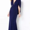 Cameron Blake By Mon Cheri - 220653 Plunging Draped Back Sequin Dress 2 Cameron Blake By Mon Cheri - 220653 Plunging Draped Back Sequin Dress