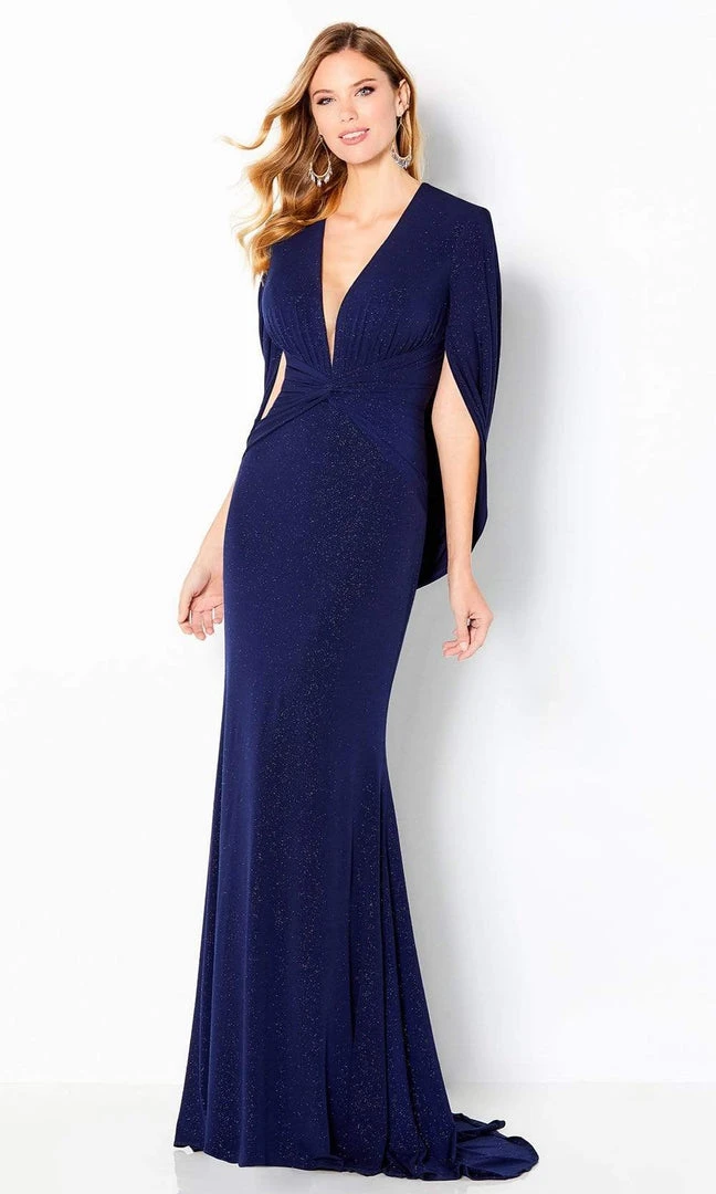 Cameron Blake By Mon Cheri - 220653 Plunging Draped Back Sequin Dress 3 Cameron Blake By Mon Cheri - 220653 Plunging Draped Back Sequin Dress