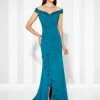 Cameron Blake By Mon Cheri - A-Line Gown 117602 - 1 Pc Teal In Size 8 Available
